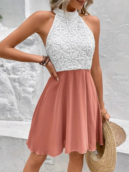 Shante – Ärmelloses Neckholderkleid aus Spitze