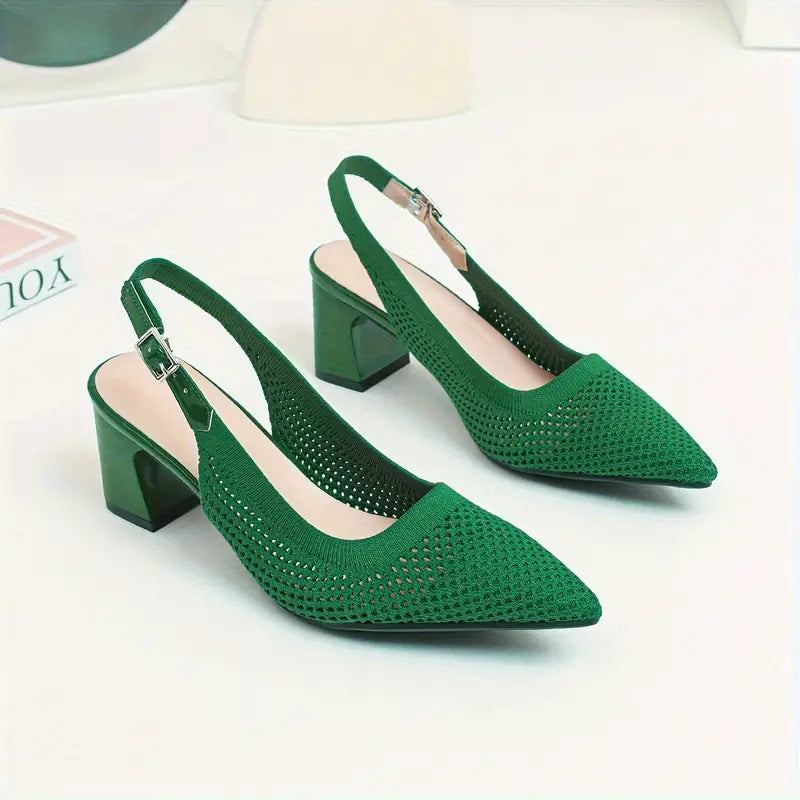 Rinika – Schicke Slingback-Pumps aus Mesh-Strick