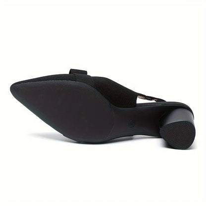 Caelina – Slingback-Blockabsätze mit spitzer Spitze und Schleife