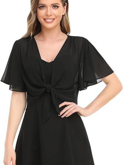 Cirelle – Elegante Wickelbluse aus transparentem Chiffon mit Bindeband