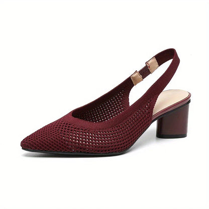 Thalira – Lässige Strick-Slingback-Pumps mit spitzer Spitze