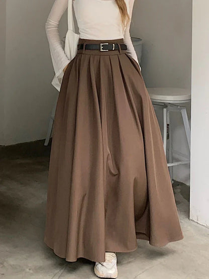 Mirella – Langer Faltenrock mit hoher Taille