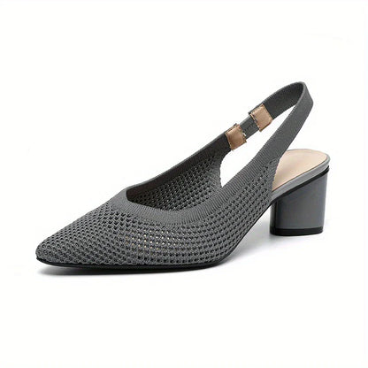 Thalira – Lässige Strick-Slingback-Pumps mit spitzer Spitze
