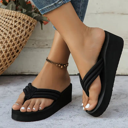 Liselotte – Gepolsterte Plateau-Flip-Flops für Damen