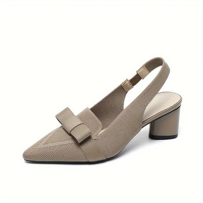 Caelina – Slingback-Blockabsätze mit spitzer Spitze und Schleife