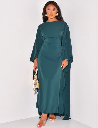 Ploning – Elegantes Satin-Kaftan-Maxikleid