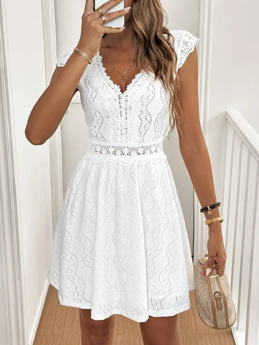 Avenleigh – Damen-A-Linien-Kleid mit Spitzenärmeln