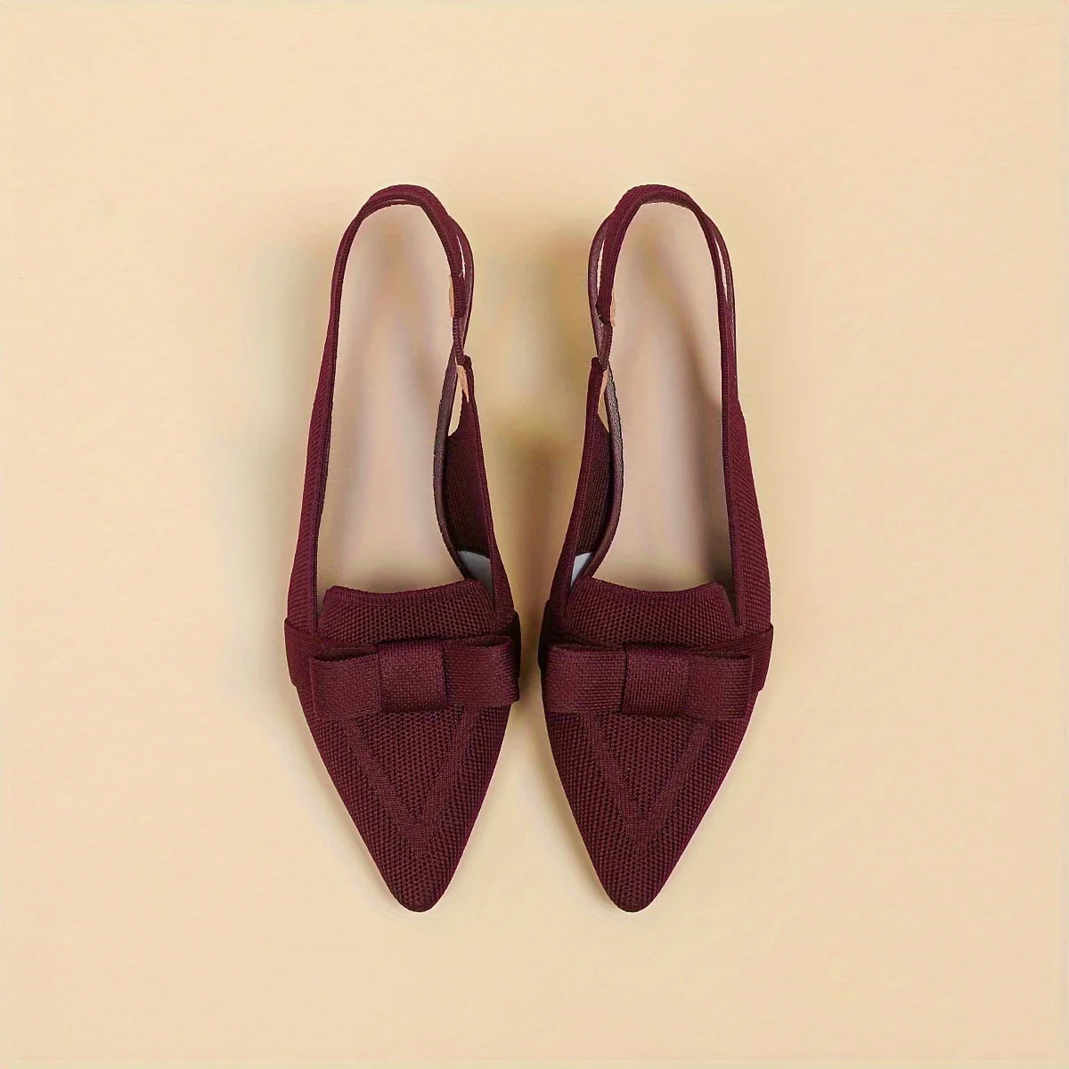 Caelina – Slingback-Blockabsätze mit spitzer Spitze und Schleife