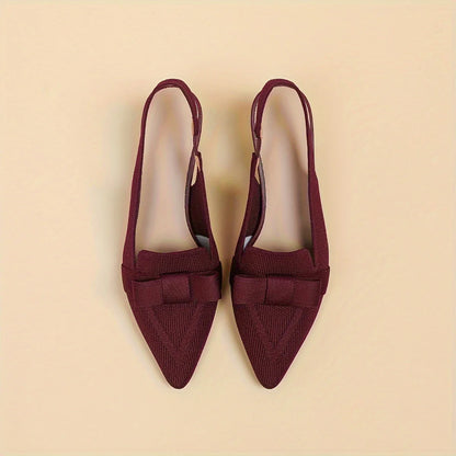 Caelina – Slingback-Blockabsätze mit spitzer Spitze und Schleife