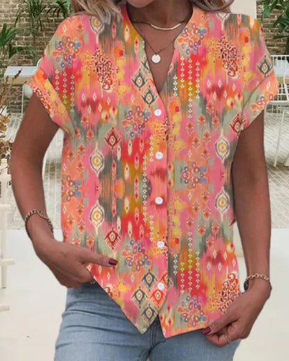 Maraisyn – Boho-Bluse mit Knopfleiste für Damen