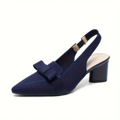 Caelina – Slingback-Blockabsätze mit spitzer Spitze und Schleife