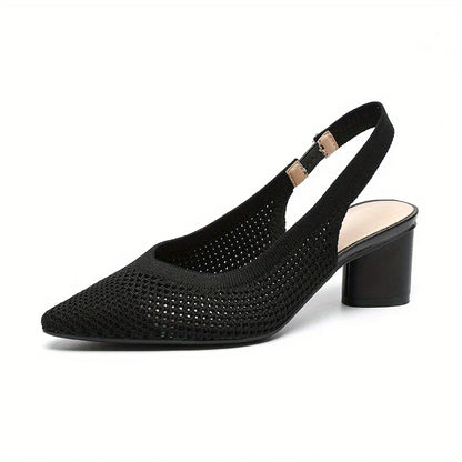 Thalira – Lässige Strick-Slingback-Pumps mit spitzer Spitze