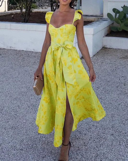 Elena | Bedrucktes Kleid mit Schmetterlingsärmeln