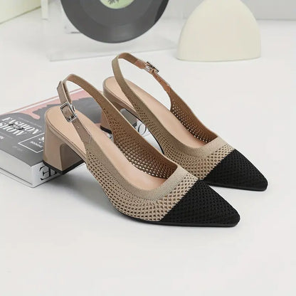 Rinika – Schicke Slingback-Pumps aus Mesh-Strick