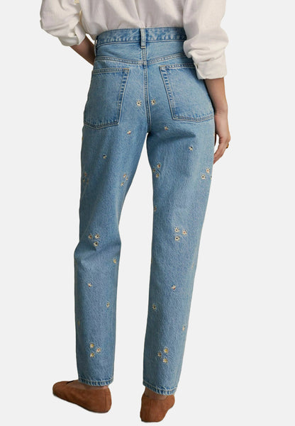 LEONIE - Jeans Geblümt - Blau