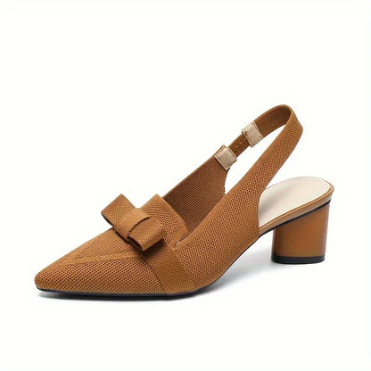 Caelina – Slingback-Blockabsätze mit spitzer Spitze und Schleife