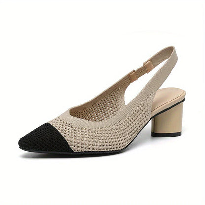 Thalira – Lässige Strick-Slingback-Pumps mit spitzer Spitze