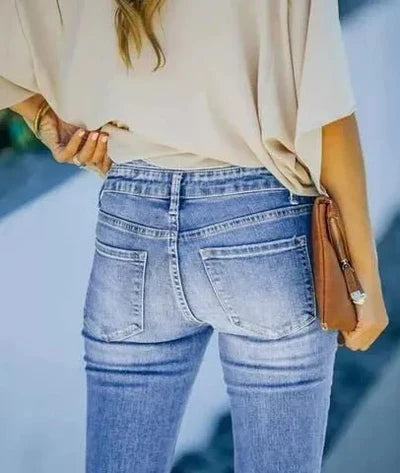Jonah – High-Waist-Jeans mit Knopfleiste und Schlag