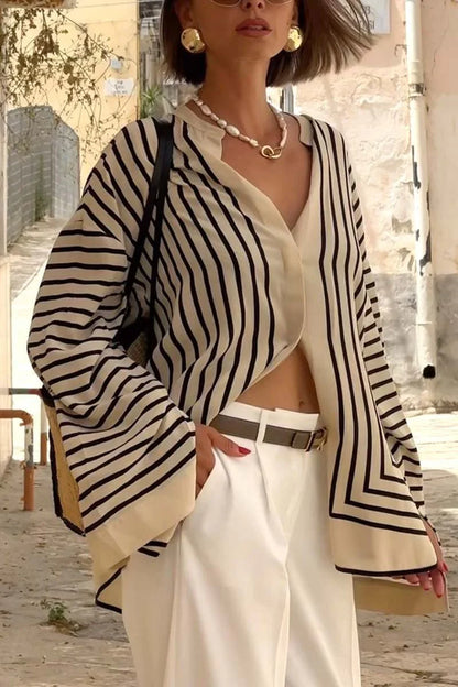 Zirellea – Elegante Oversize-Bluse mit Streifen