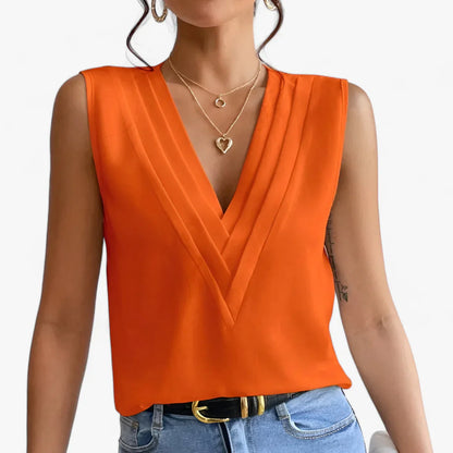 Talisse – Elegante ärmellose Bluse mit V-Ausschnitt