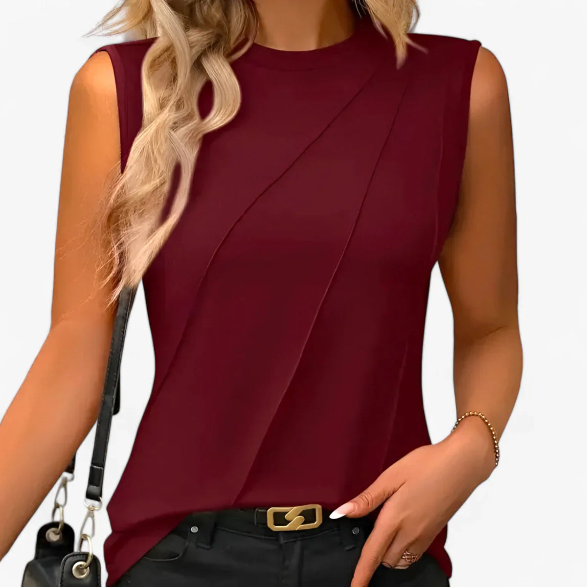 Nalara – Elegantes ärmelloses Plissee-Top