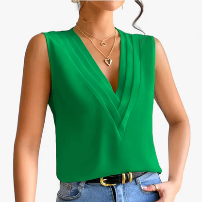 Talisse – Elegante ärmellose Bluse mit V-Ausschnitt