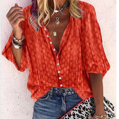 Alouen – Locker geschnittene Bluse mit Knopfleiste