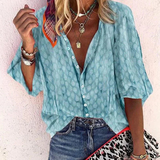 Alouen – Locker geschnittene Bluse mit Knopfleiste