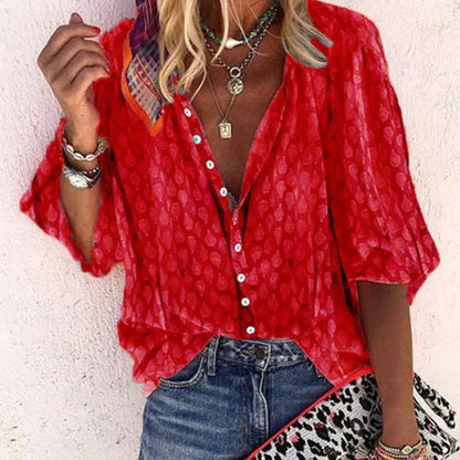 Alouen – Locker geschnittene Bluse mit Knopfleiste