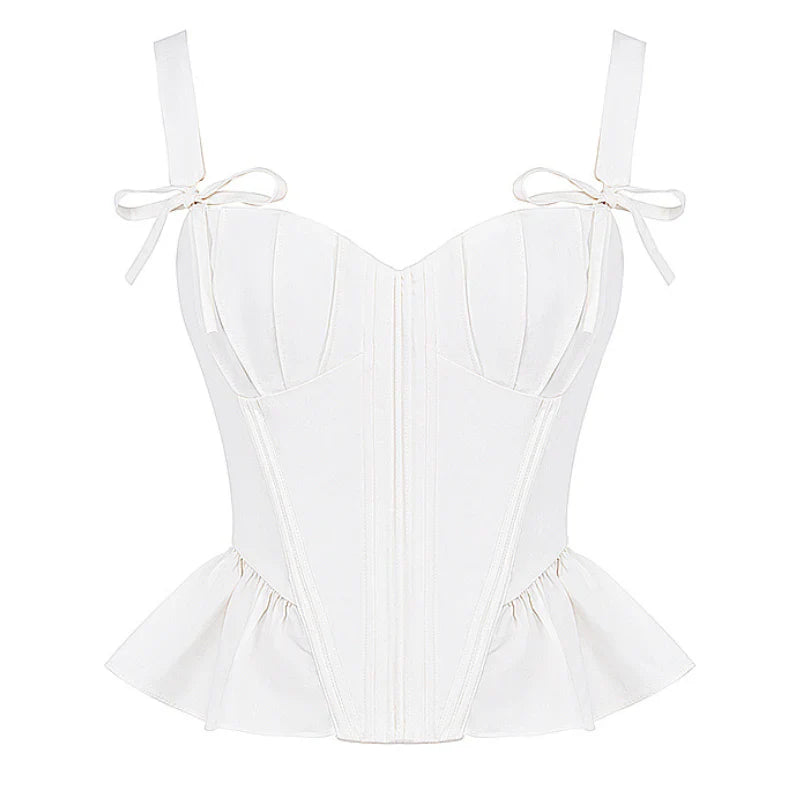 Maevona – Elegantes weißes Korsett-Top