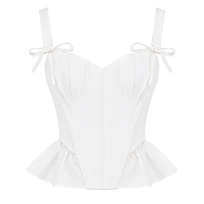 Maevona – Elegantes weißes Korsett-Top