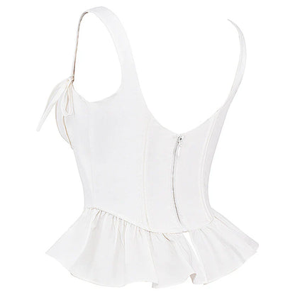 Maevona – Elegantes weißes Korsett-Top