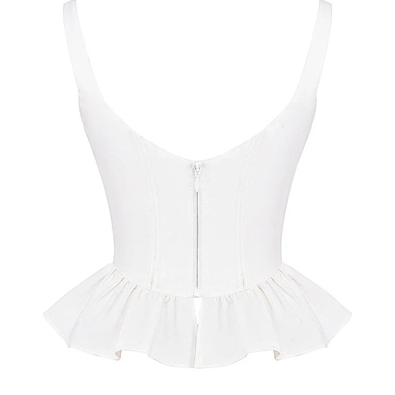 Maevona – Elegantes weißes Korsett-Top