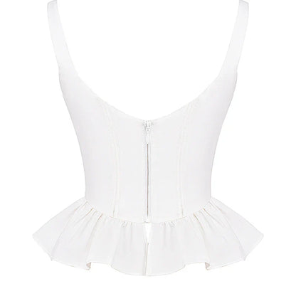 Maevona – Elegantes weißes Korsett-Top